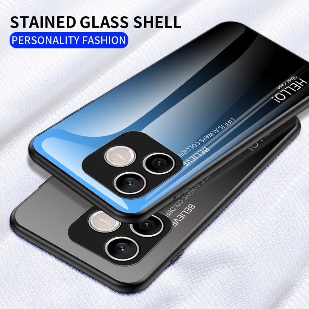 For Honor 600 Lite 5G Case Anti-Scratch Tempered Glass + PC + TPU Phone Cover