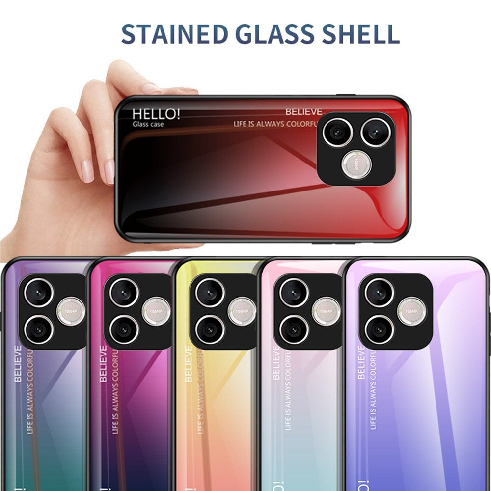 For Honor 600 Lite 5G Case Anti-Scratch Tempered Glass + PC + TPU Phone Cover