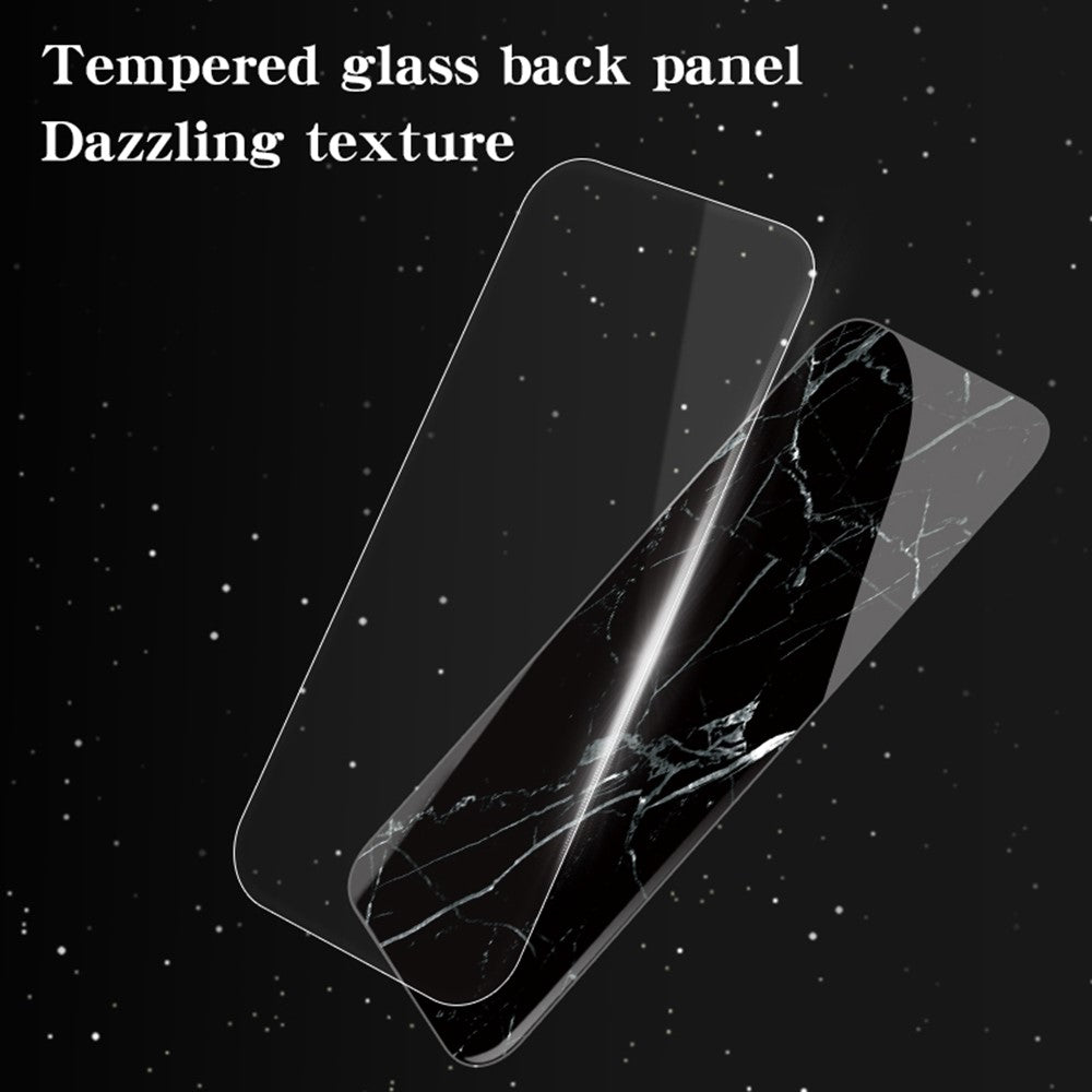 For Honor 600 Lite 5G Phone Case Marble Pattern Tempered Glass + PC + TPU Protective Phone Cover