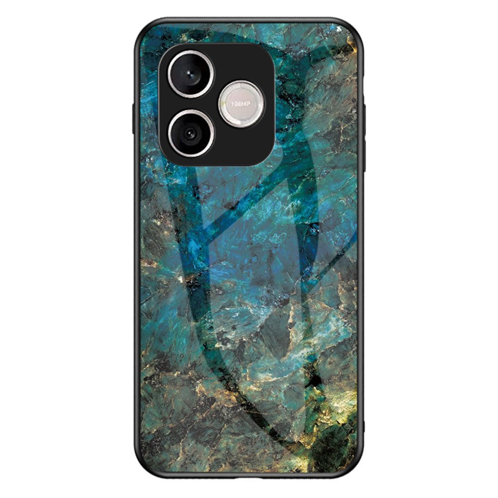 For Honor 600 Lite 5G Phone Case Marble Pattern Tempered Glass + PC + TPU Protective Phone Cover
