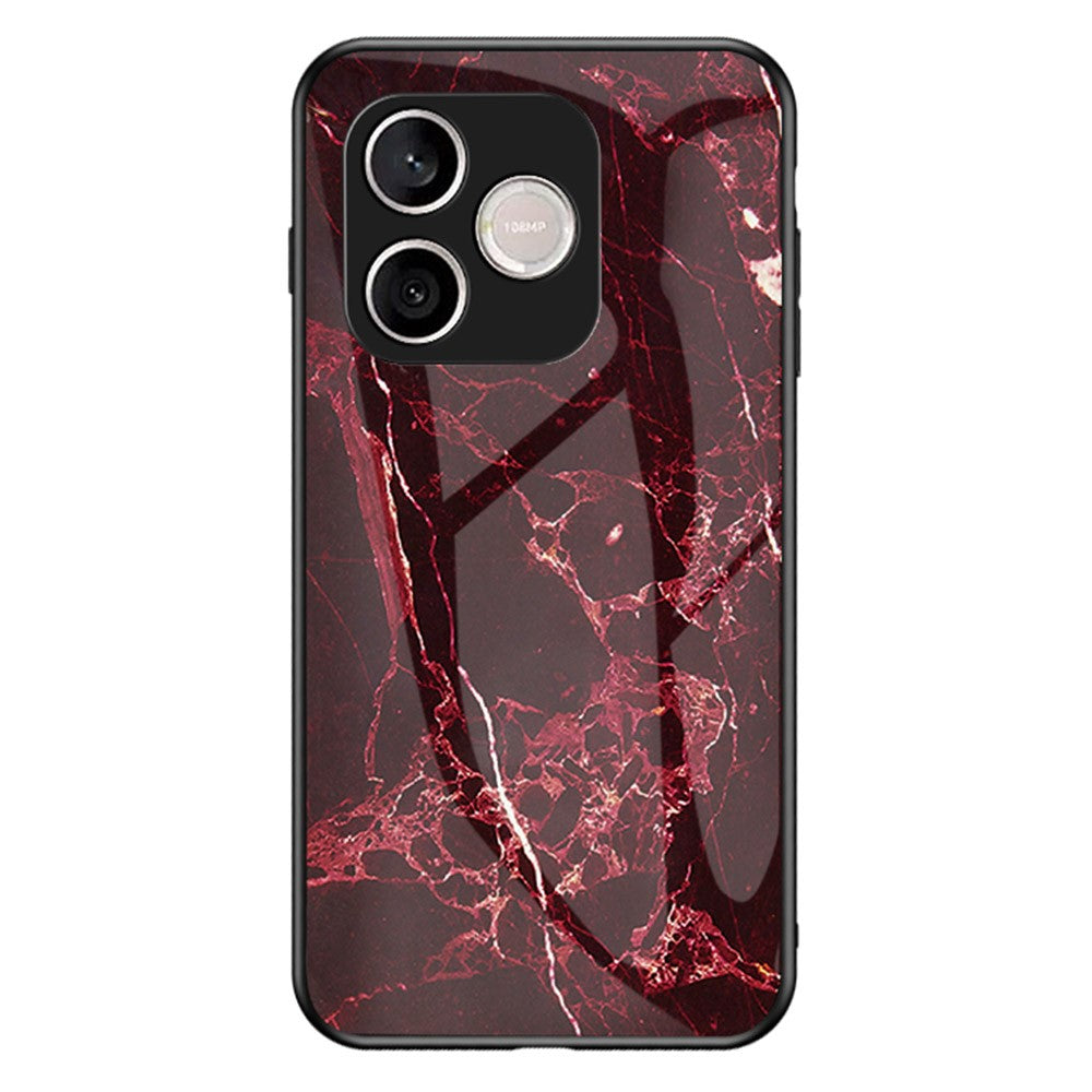 For Honor 600 Lite 5G Phone Case Marble Pattern Tempered Glass + PC + TPU Protective Phone Cover