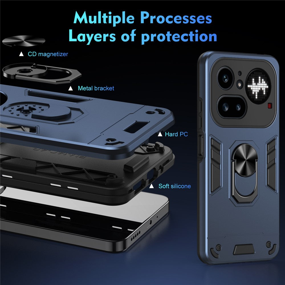 Nothing Phone (4a) Pro Handyhülle – Aus PC + TPU, mit Fallschutz & Ringständer