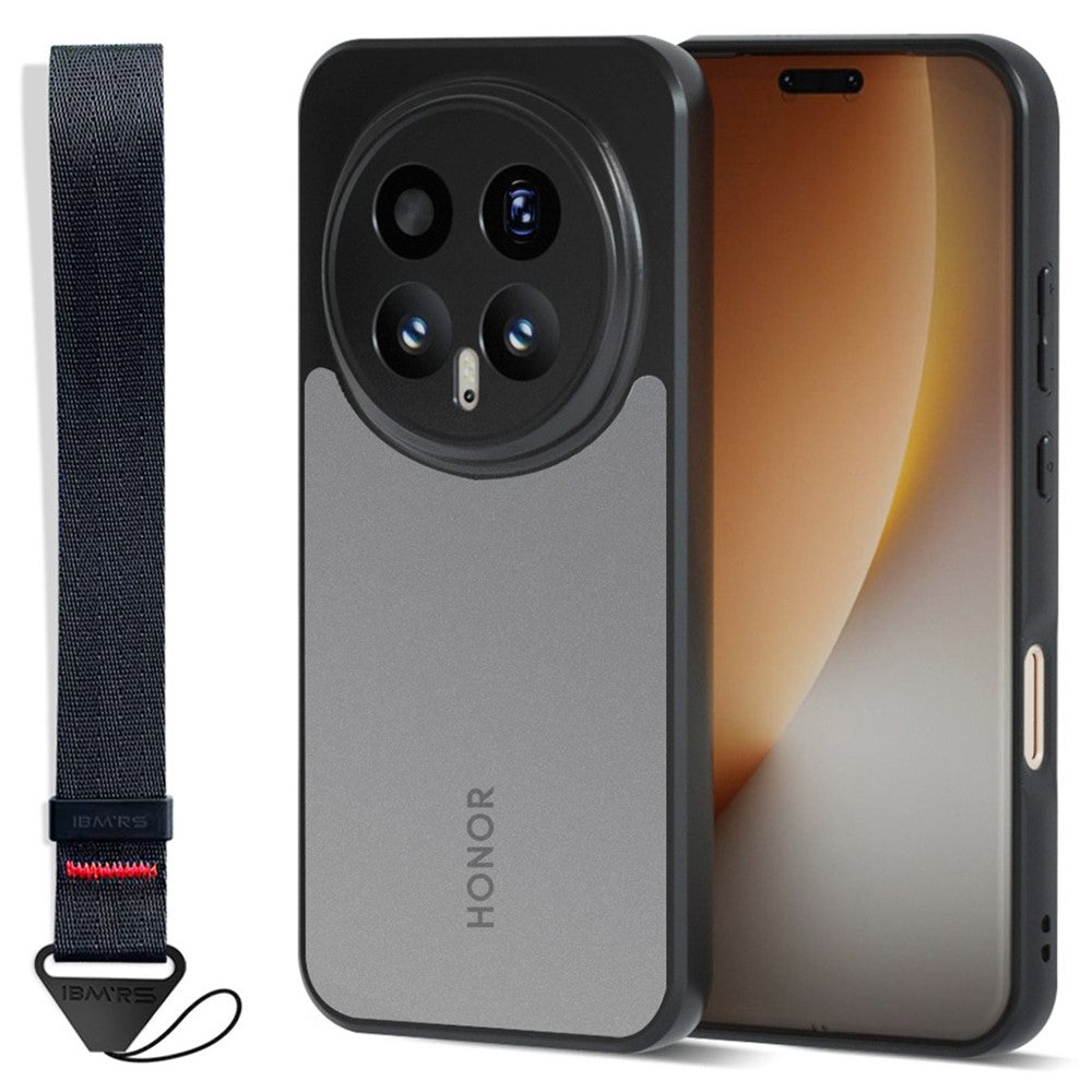 IBMRS for Honor Magic8 5G Mobile Cover Soft TPU + Hard PC Case with Wrist Strap (Precision Cutouts)