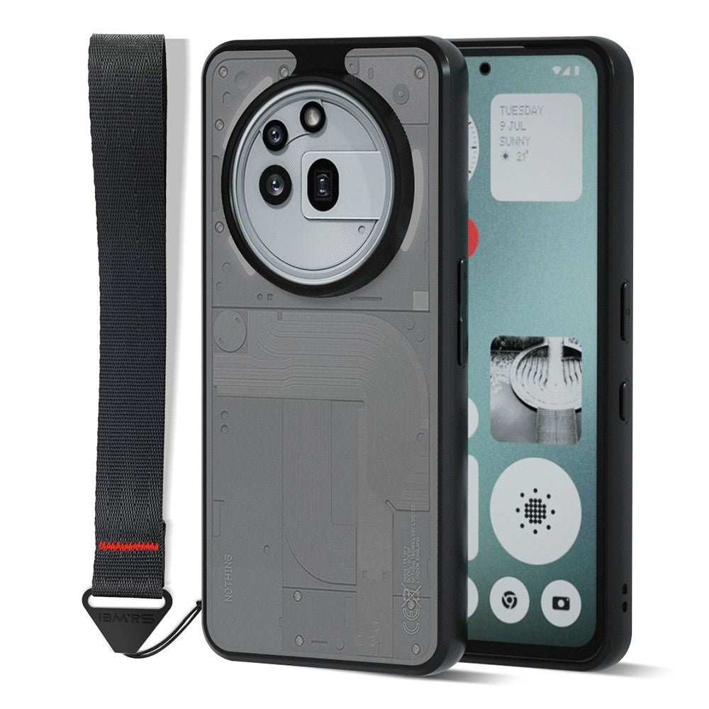 IBMRS for Nothing Phone (3a) Pro Mobile Cover Soft TPU + Hard PC Case with Wrist Strap (Precision Cutouts)