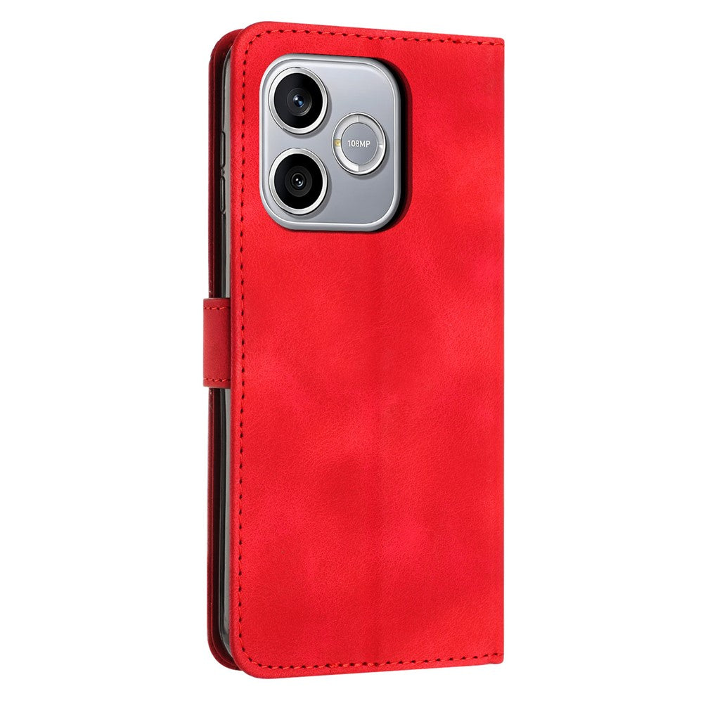 For Honor 600 Lite 5G Leather Case Imprinted Triangle Phone Cover with Hand Strap