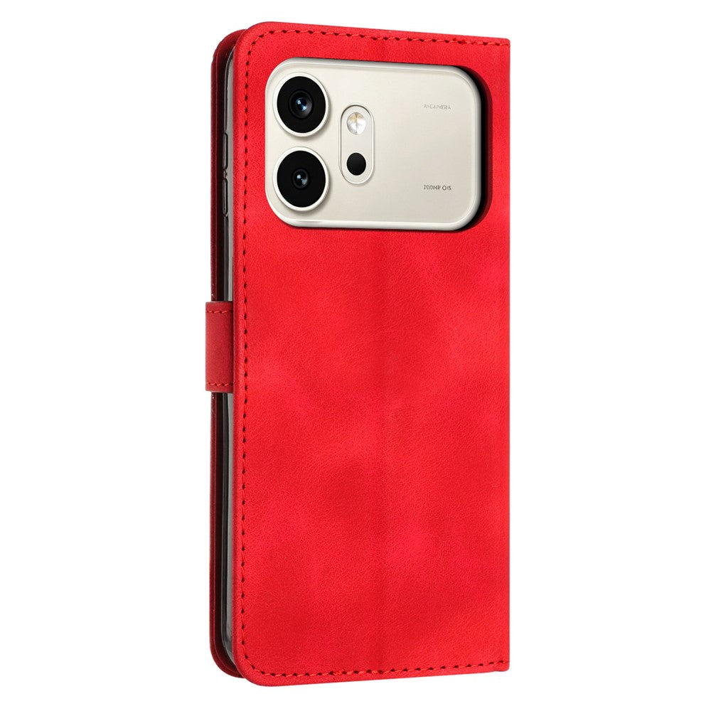 For Honor 600 5G  /  600 Pro 5G Leather Case Imprinted Triangle Phone Cover with Hand Strap