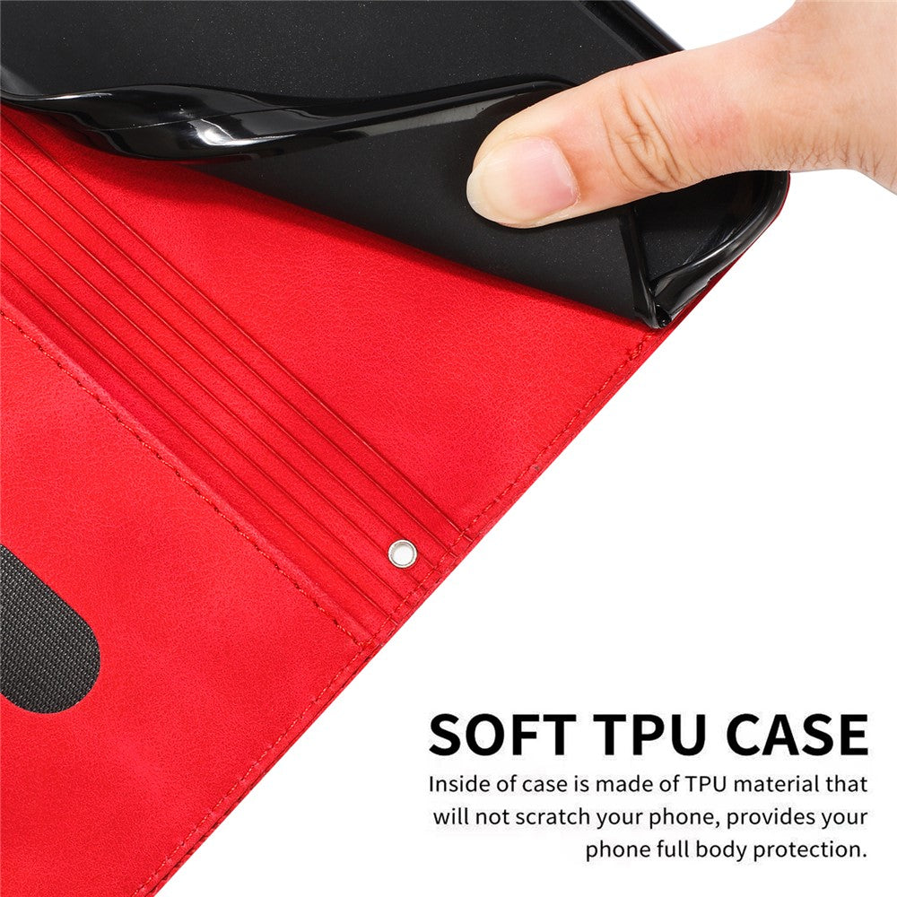 For Honor 600 5G  /  600 Pro 5G Leather Case Imprinted Triangle Phone Cover with Hand Strap