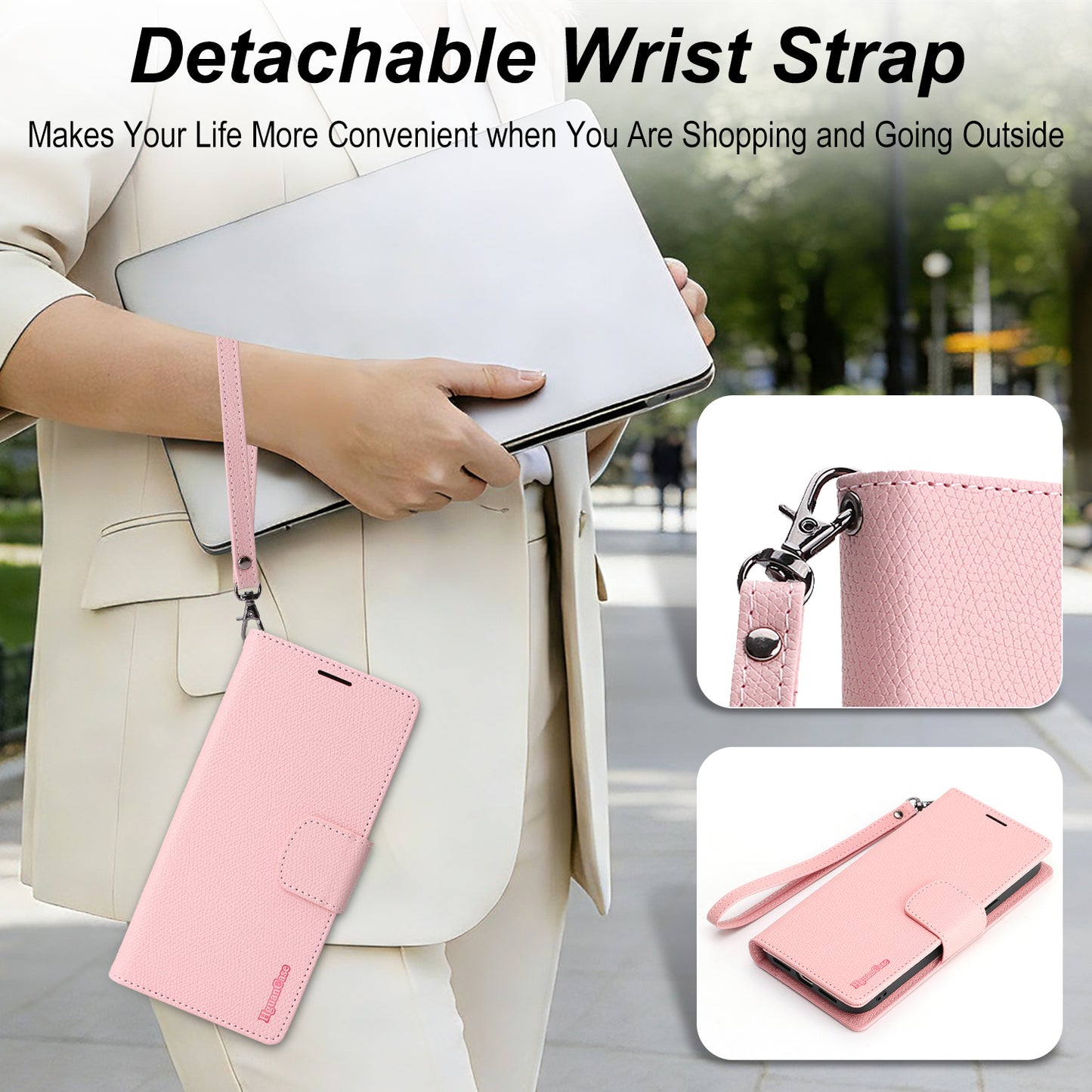 For Google Pixel 10a HGUANCASE Case Wallet Stand Detachable Vintage Leather Phone Cover with Wrist Strap