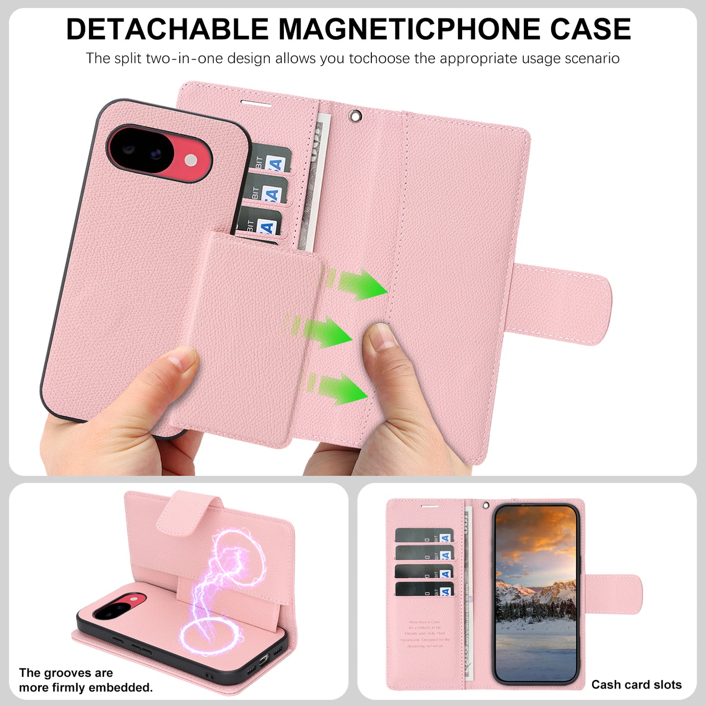 For Google Pixel 10a HGUANCASE Case Wallet Stand Detachable Vintage Leather Phone Cover with Wrist Strap