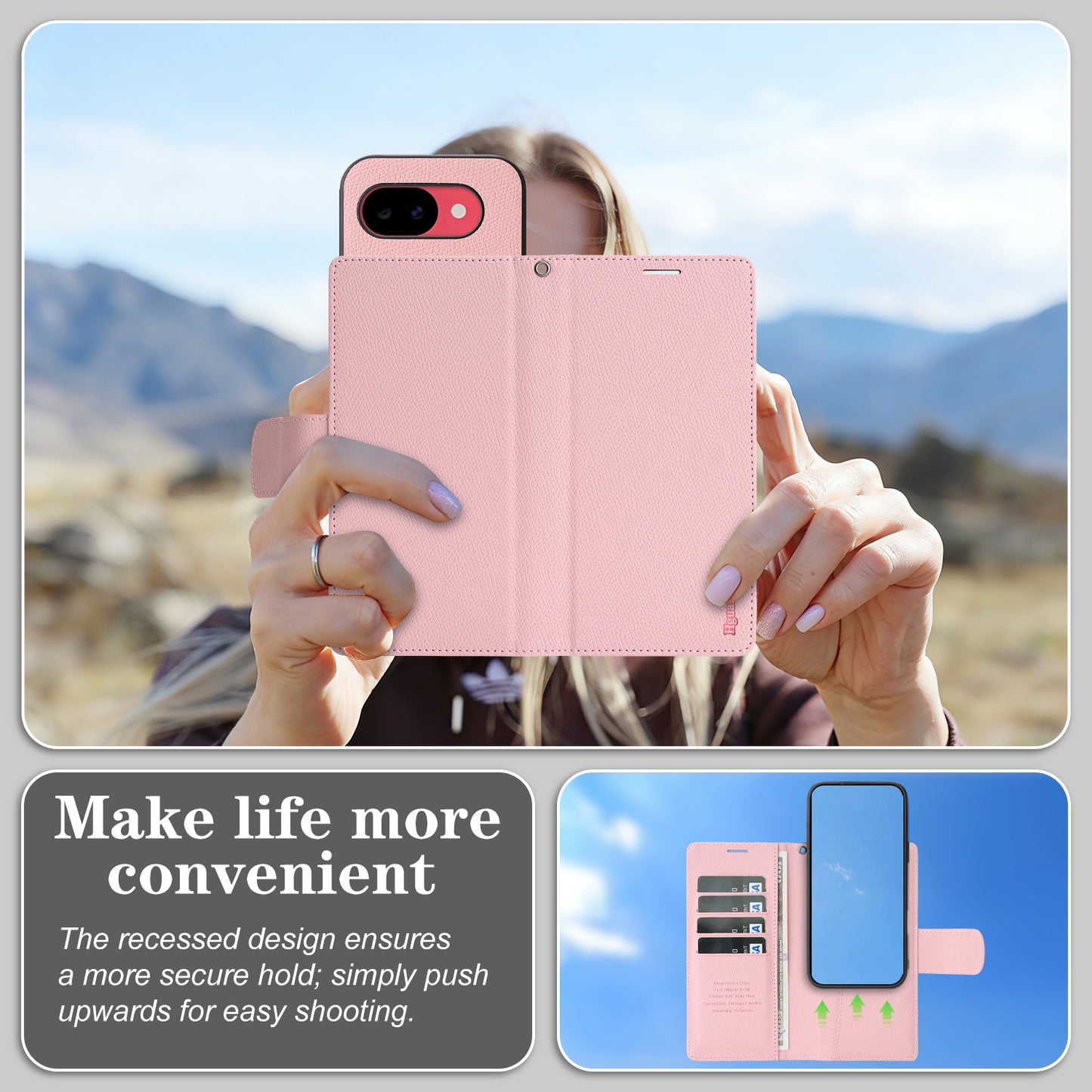 For Google Pixel 10a HGUANCASE Case Wallet Stand Detachable Vintage Leather Phone Cover with Wrist Strap