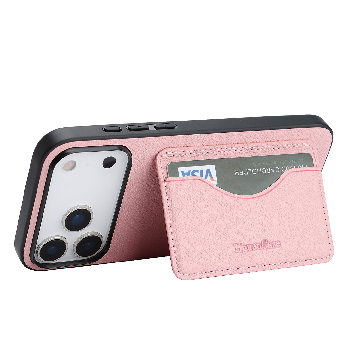 For iPhone 18 Pro / 17 Pro HGUANCASE Case Wallet Stand Detachable Vintage Leather Phone Cover with Wrist Strap