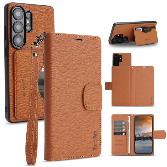 Galaxy S26 Ultra Wallet-Handyhülle – HGUANCASE Standfunktion Abnehmbare Vintage-Leder- mit Handschlaufe