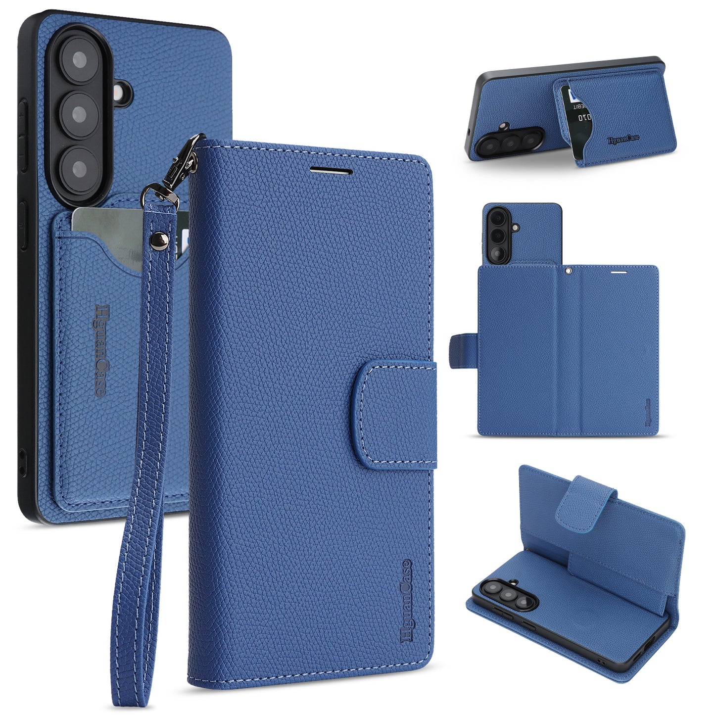 For Samsung Galaxy S26 HGUANCASE Case Wallet Stand Detachable Vintage Leather Phone Cover with Wrist Strap