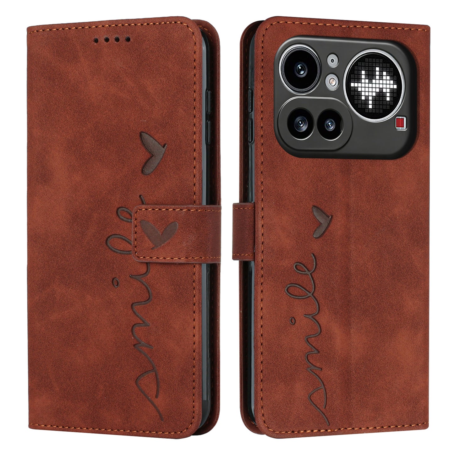 Nothing Phone (4a) Pro Wallet-Handyhülle – Mit Aufdruck, hautfreundliches PU-Leder, Ständer, magnetischer Stoßschutz, mit Tragegurt