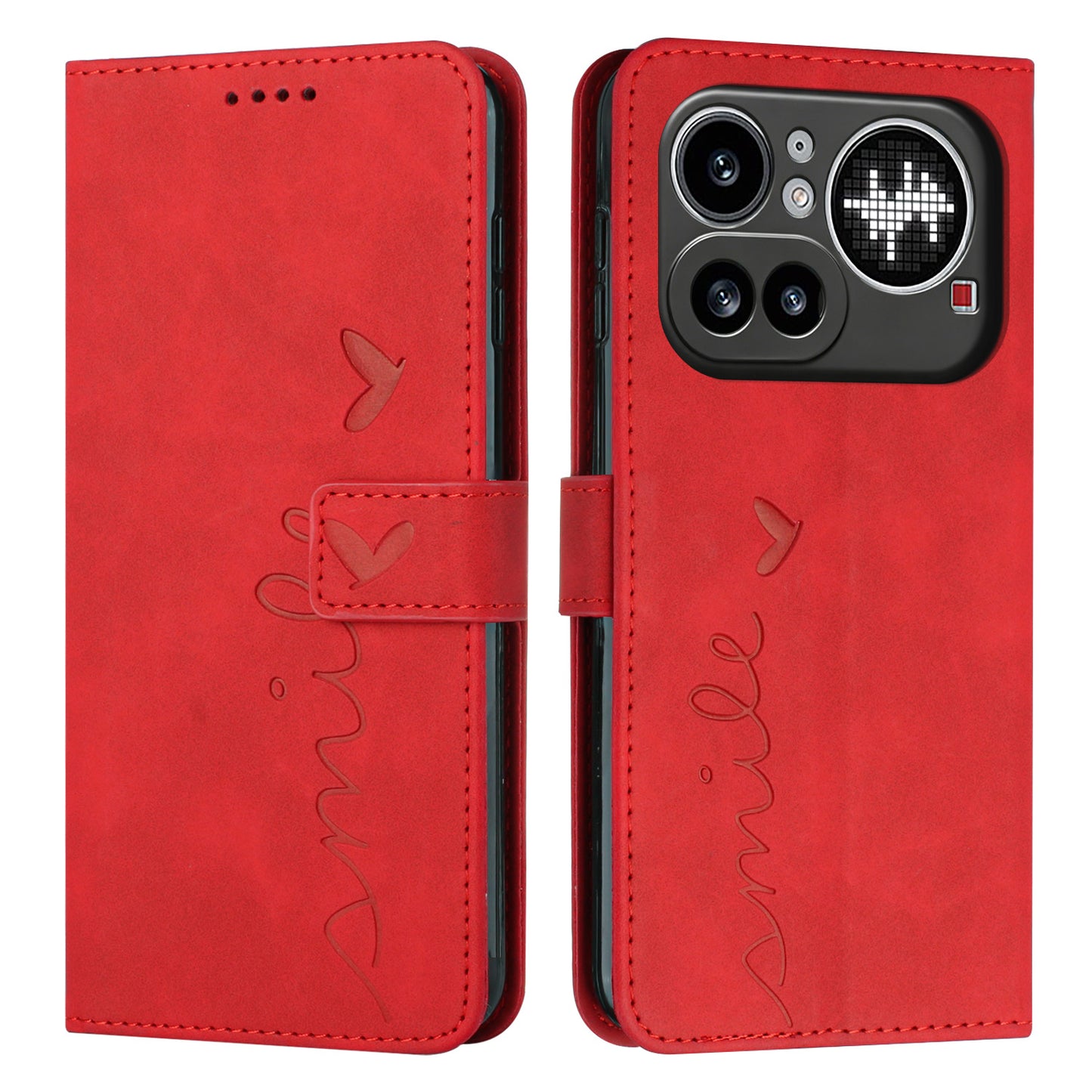 Nothing Phone (4a) Pro Wallet-Handyhülle – Mit Aufdruck, hautfreundliches PU-Leder, Ständer, magnetischer Stoßschutz, mit Tragegurt