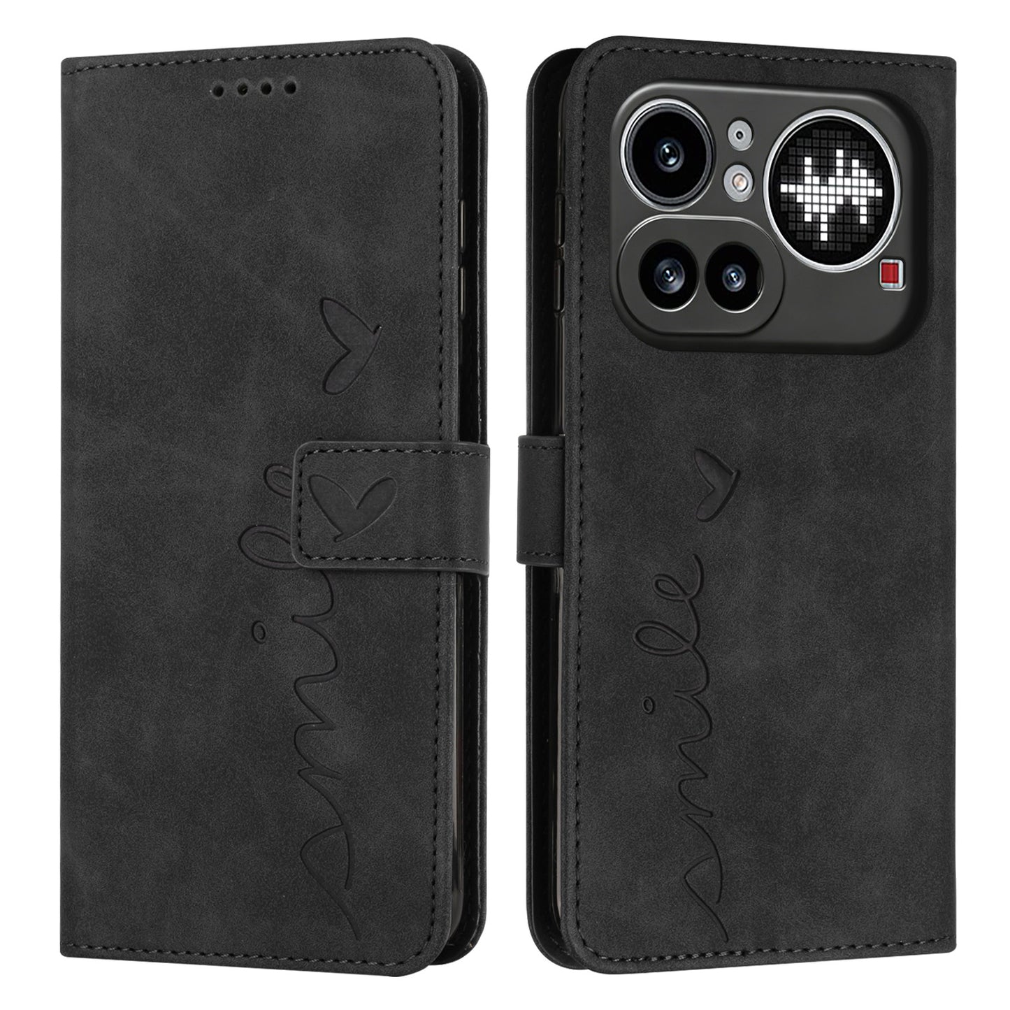 Nothing Phone (4a) Pro Wallet-Handyhülle – Mit Aufdruck, hautfreundliches PU-Leder, Ständer, magnetischer Stoßschutz, mit Tragegurt