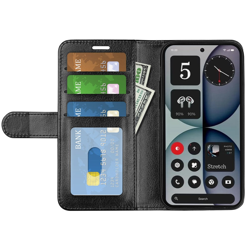 Nothing Phone (4a) Pro Wallet-Handyhülle – Aus strukturiertem PU-Leder & TPU, Klapphandyhülle