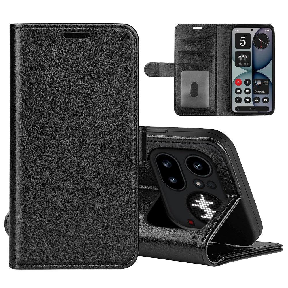 Nothing Phone (4a) Pro Wallet-Handyhülle – Aus strukturiertem PU-Leder & TPU, Klapphandyhülle