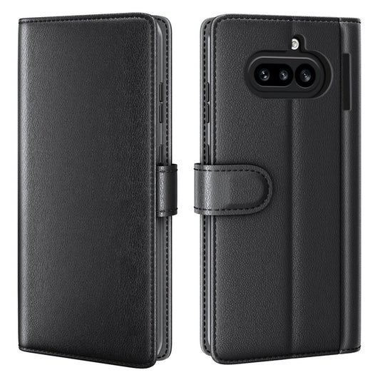 Nothing Phone (4a) Wallet-Handyhülle – Aus echtem Spaltleder, mit integriertem Ständer