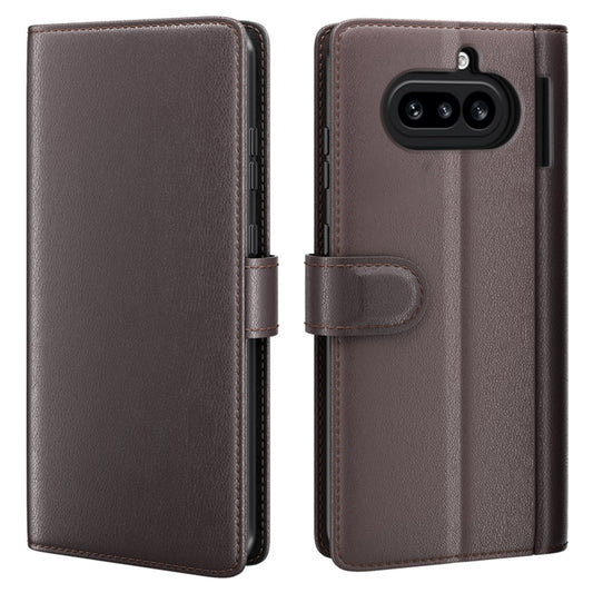 Nothing Phone (4a) Wallet-Handyhülle – Aus echtem Spaltleder, mit integriertem Ständer