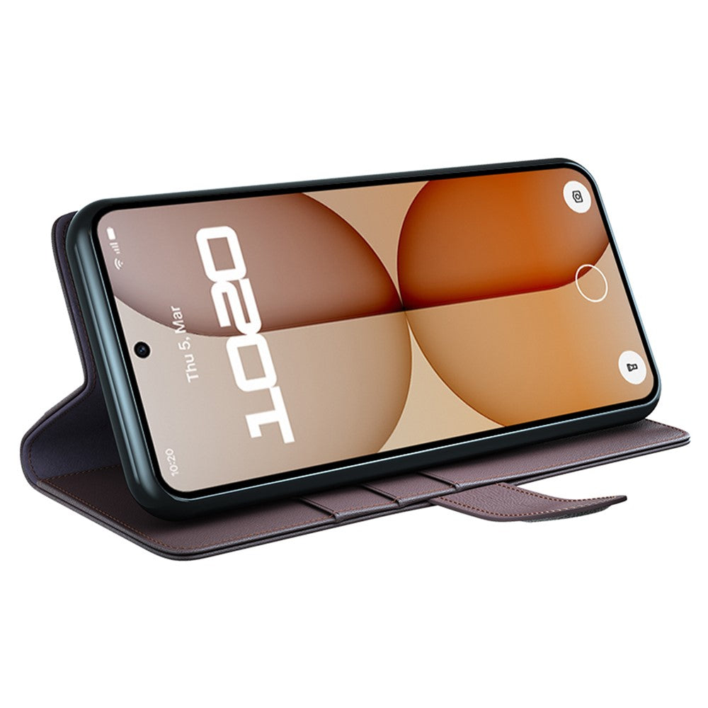 Nothing Phone (4a) Wallet-Handyhülle – Aus echtem Spaltleder, mit integriertem Ständer