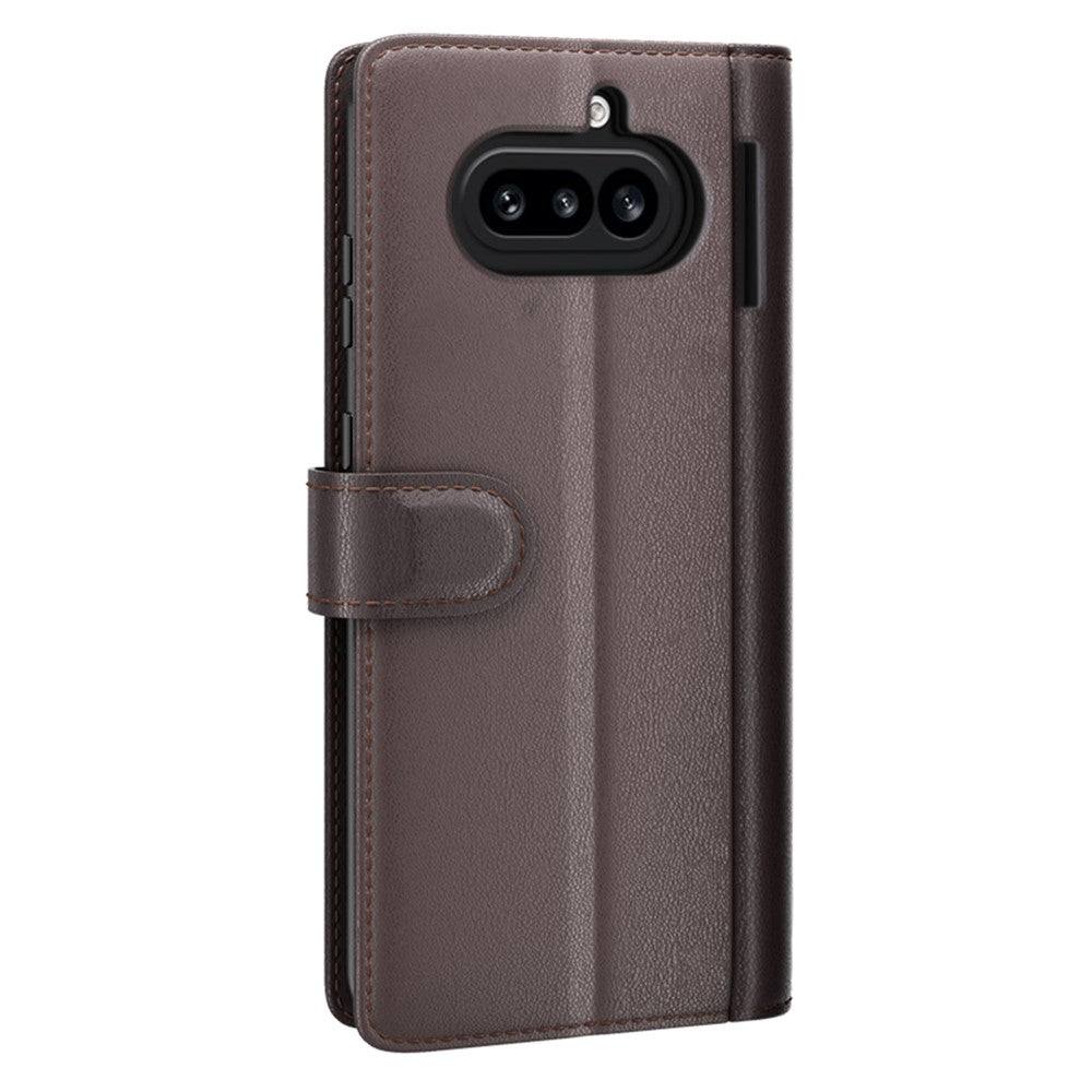 Nothing Phone (4a) Wallet-Handyhülle – Aus echtem Spaltleder, mit integriertem Ständer