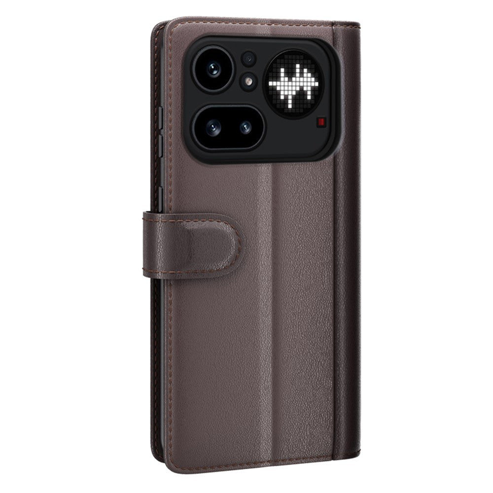 Nothing Phone (4a) Pro Wallet-Handyhülle – Aus echtem Spaltleder, mit integriertem Ständer