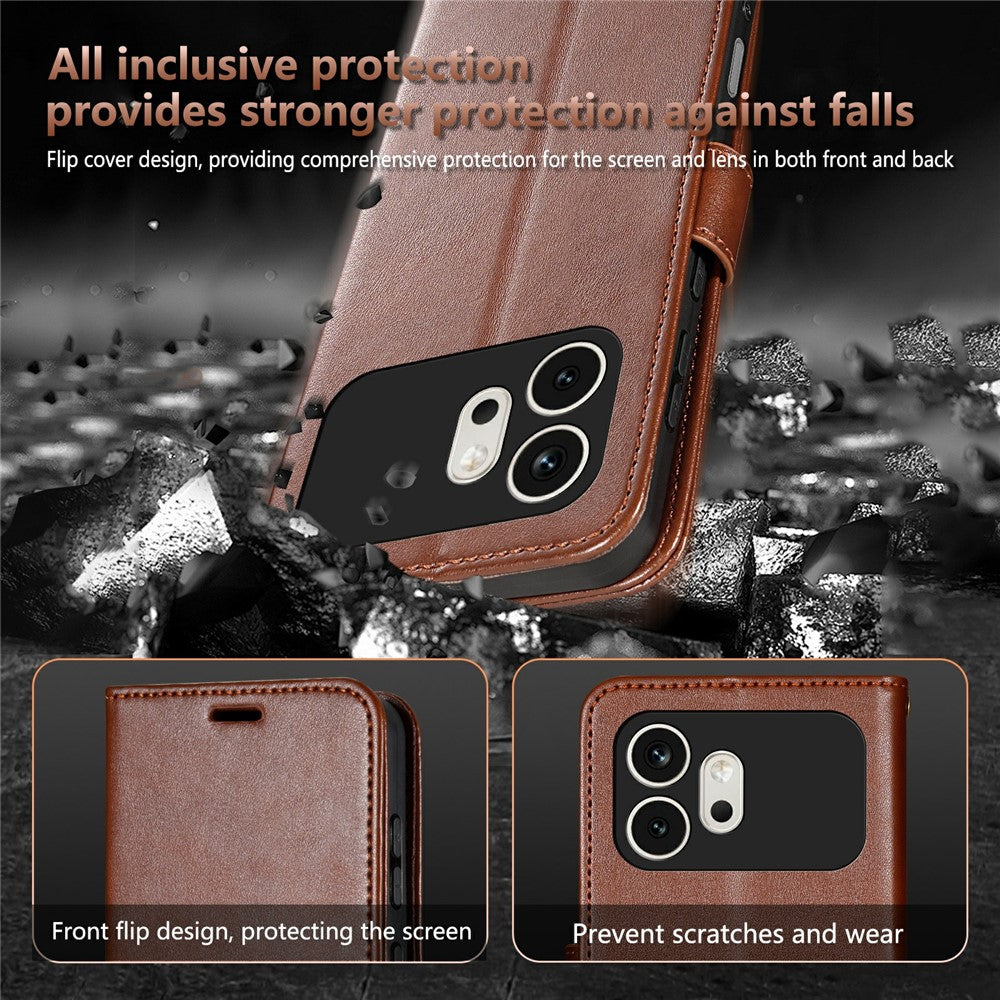 AZNS For Honor 600 5G Case Anti-Scratch PU Leather Stand Wallet Phone Cover