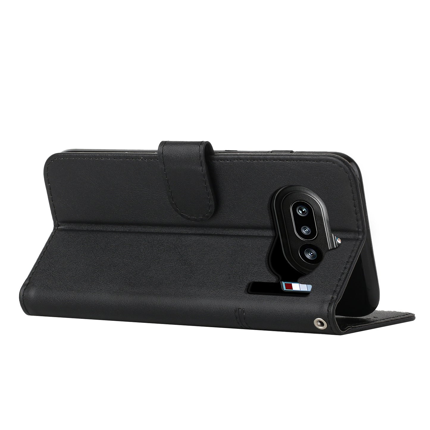 Nothing Phone (4a) Wallet-Handyhülle – Schutzhülle aus PU-Leder, mit Ziernähten, Magnetverschluss, Standfunktion & Handschlaufe