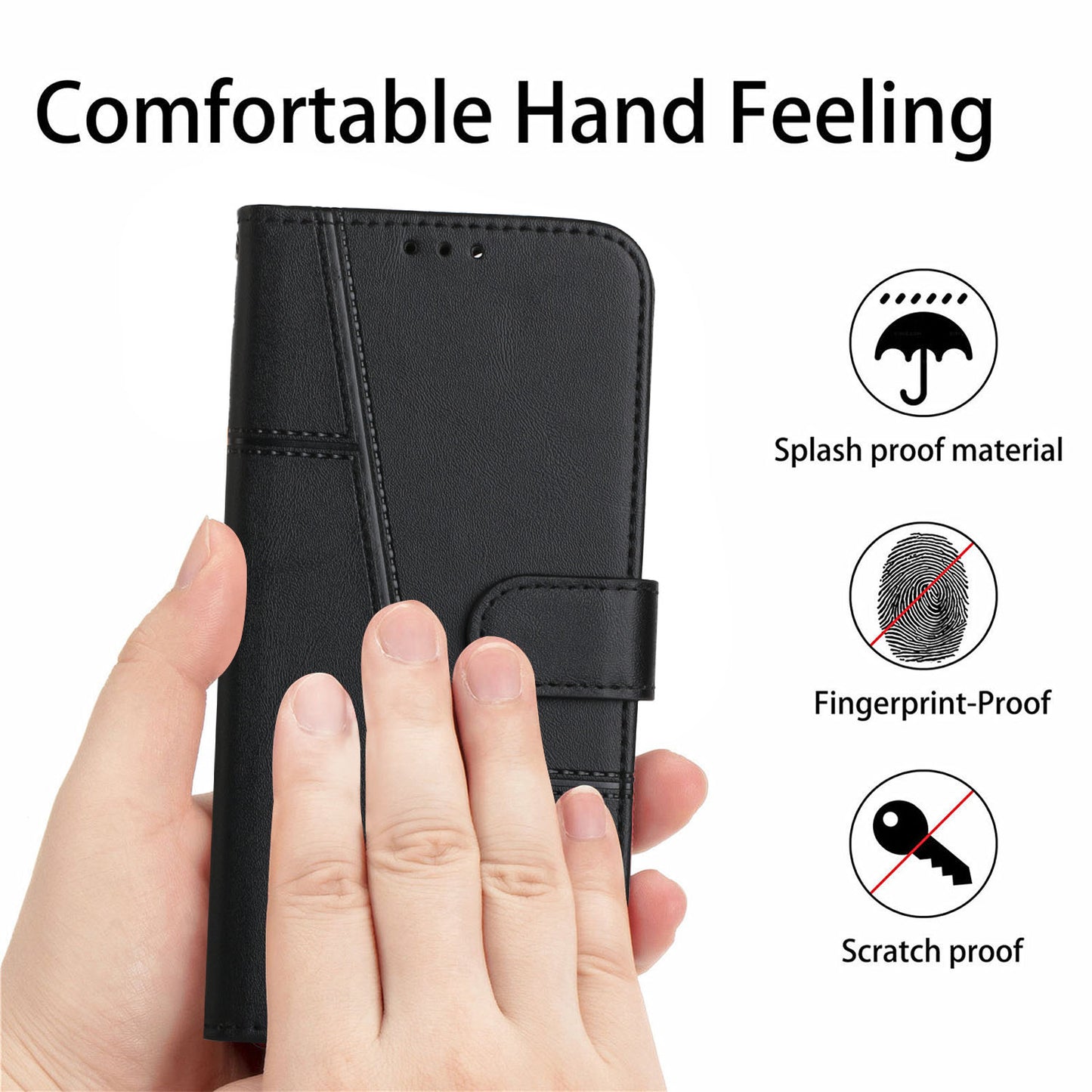 Nothing Phone (4a) Wallet-Handyhülle – Schutzhülle aus PU-Leder, mit Ziernähten, Magnetverschluss, Standfunktion & Handschlaufe