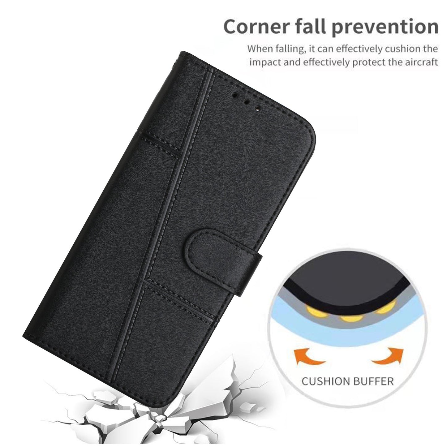 Nothing Phone (4a) Wallet-Handyhülle – Schutzhülle aus PU-Leder, mit Ziernähten, Magnetverschluss, Standfunktion & Handschlaufe