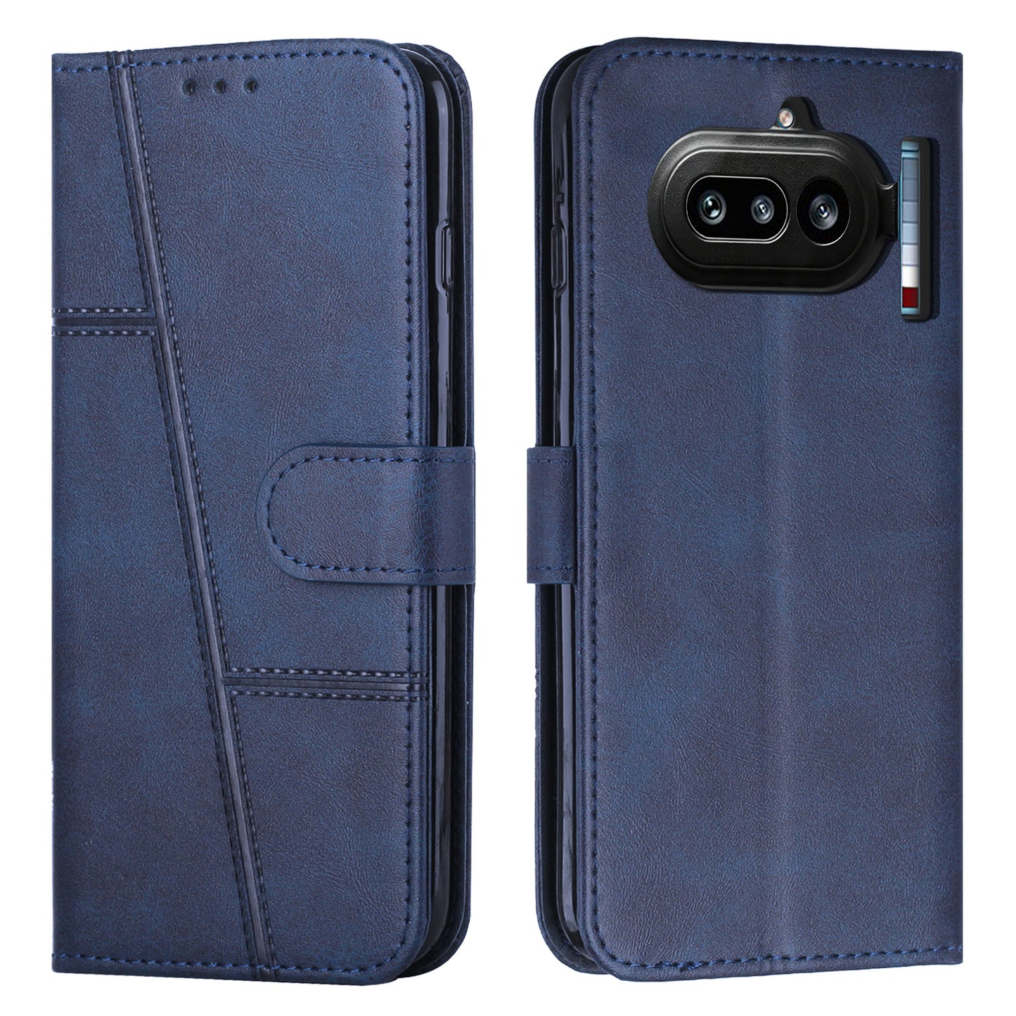 Nothing Phone (4a) Wallet-Handyhülle – Schutzhülle aus PU-Leder, mit Ziernähten, Magnetverschluss, Standfunktion & Handschlaufe