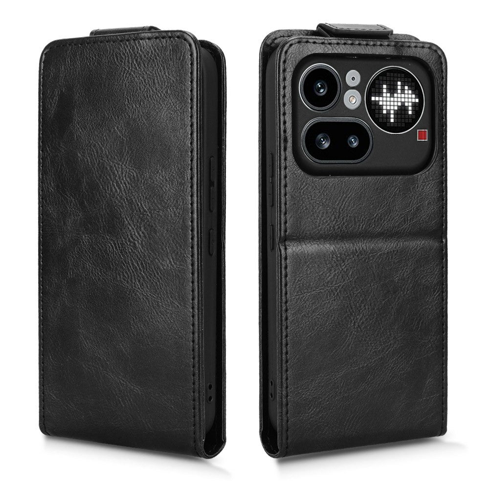 For Nothing Phone (4a) Pro Stand Case Magnetic Clasp Vertical Flip Leather Phone Cover with Card Holder