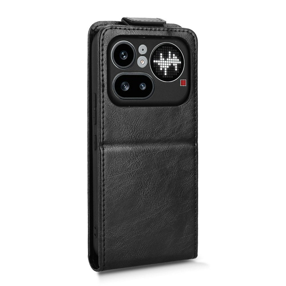 For Nothing Phone (4a) Pro Stand Case Magnetic Clasp Vertical Flip Leather Phone Cover with Card Holder