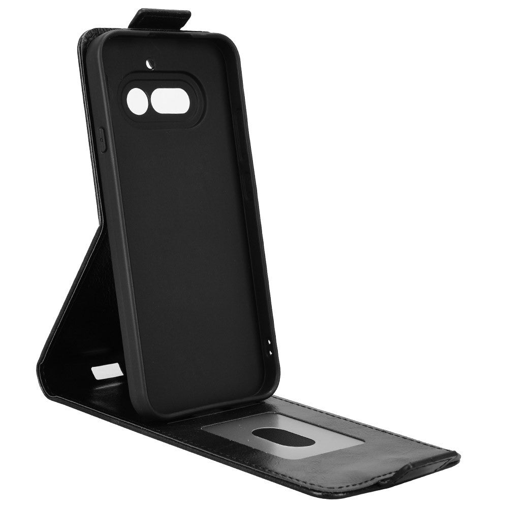 For Nothing Phone (4a) Stand Case Magnetic Clasp Vertical Flip Leather Phone Cover with Card Holder