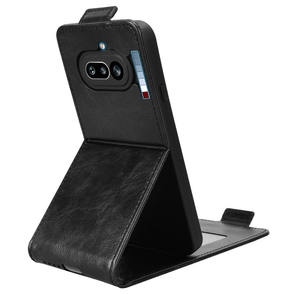 For Nothing Phone (4a) Stand Case Magnetic Clasp Vertical Flip Leather Phone Cover with Card Holder