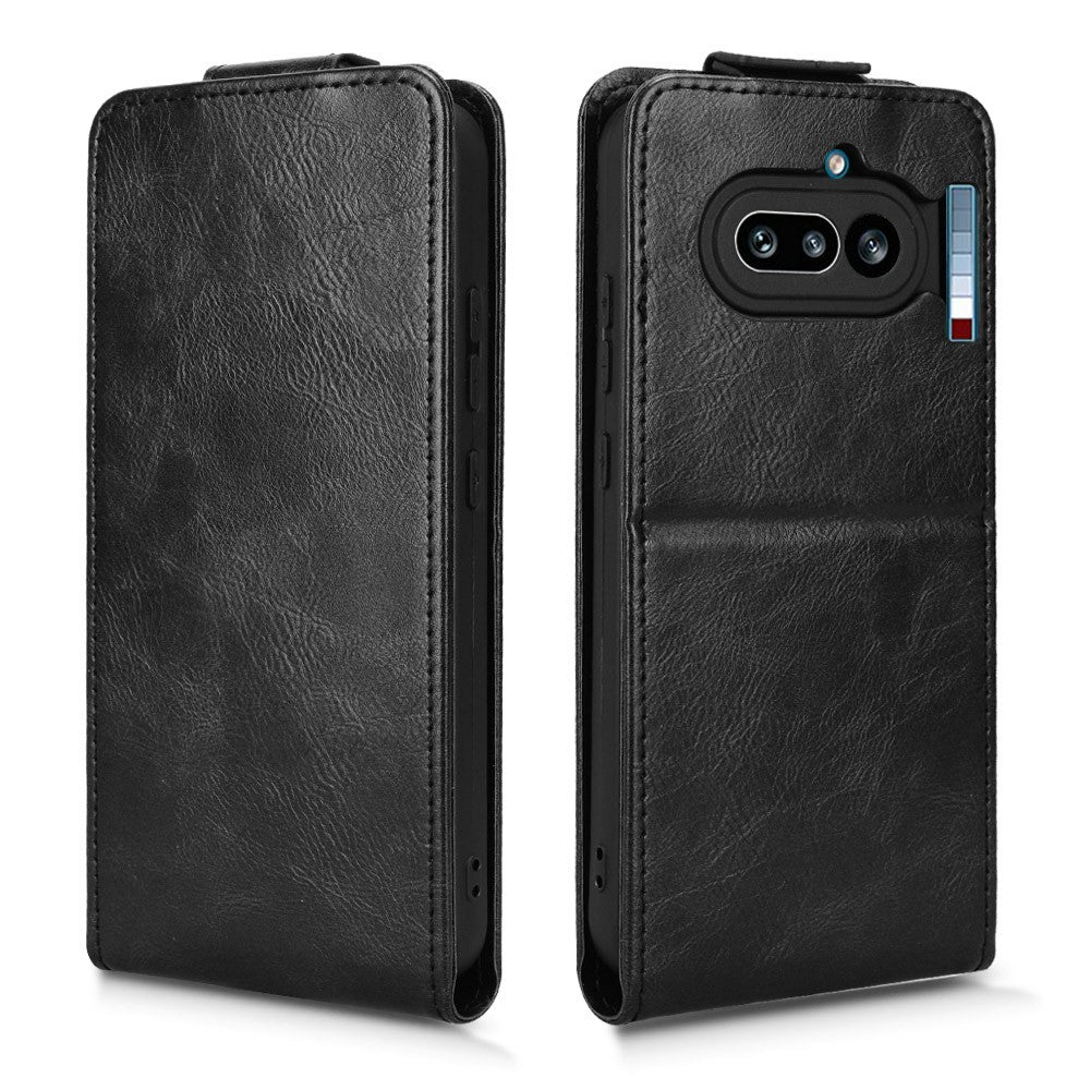 For Nothing Phone (4a) Stand Case Magnetic Clasp Vertical Flip Leather Phone Cover with Card Holder