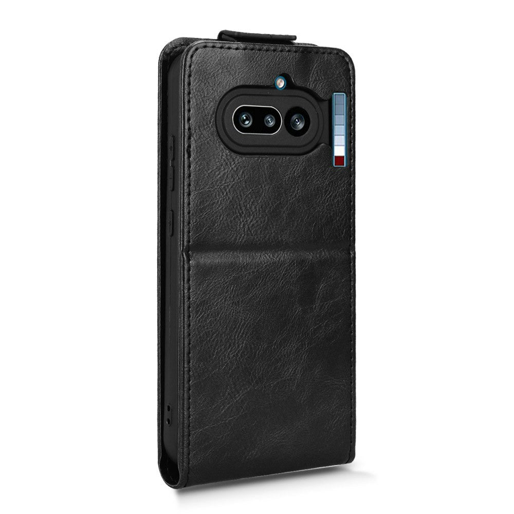 For Nothing Phone (4a) Stand Case Magnetic Clasp Vertical Flip Leather Phone Cover with Card Holder
