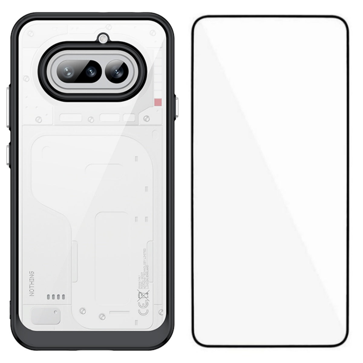 Nothing Phone (4a) Handyhülle – TPU-Acryl-Abdeckung mit gehärtetem Glas (große Linsenöffnung)