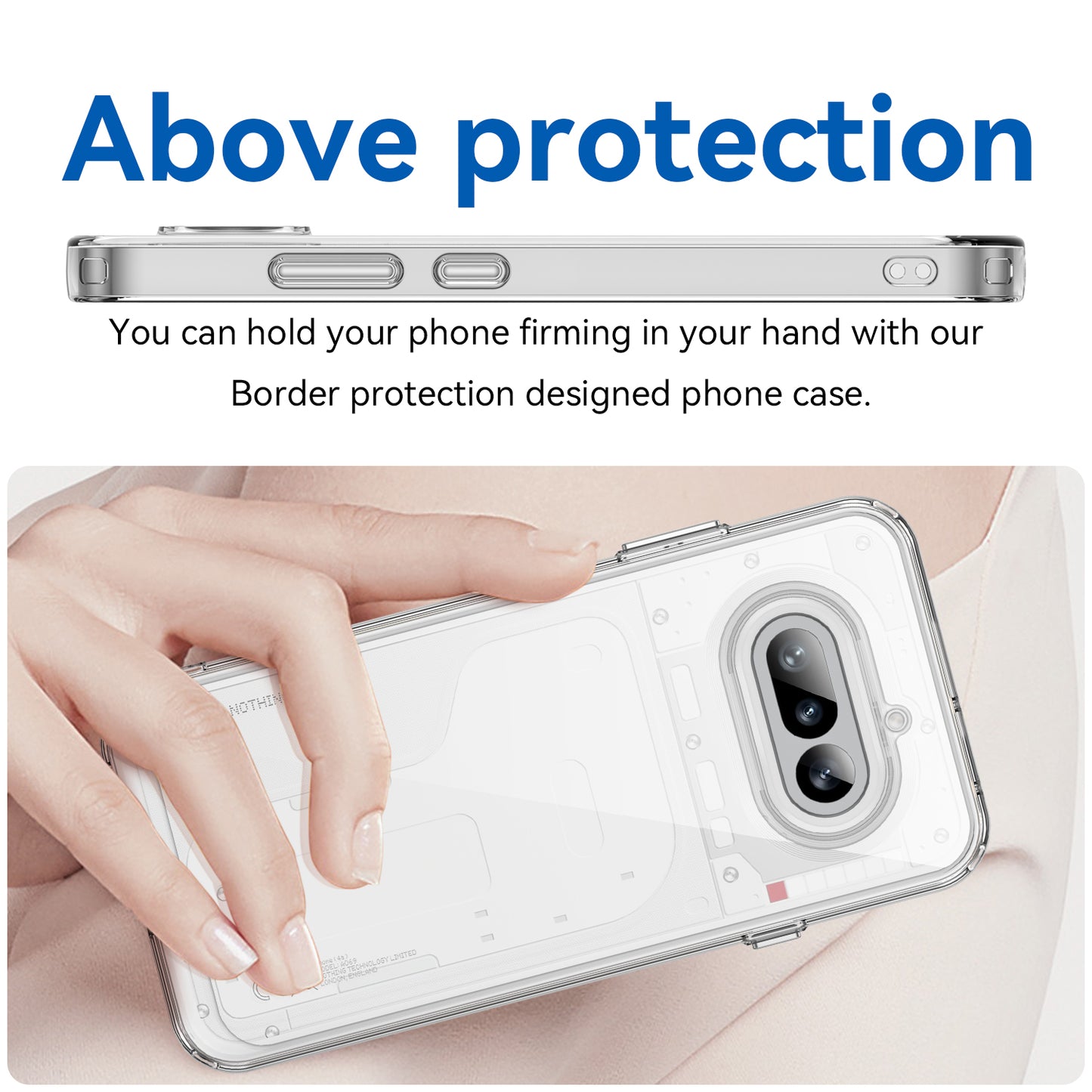 Nothing Phone (4a) Handyhülle – TPU-Acryl-Abdeckung mit gehärtetem Glas (große Linsenöffnung)