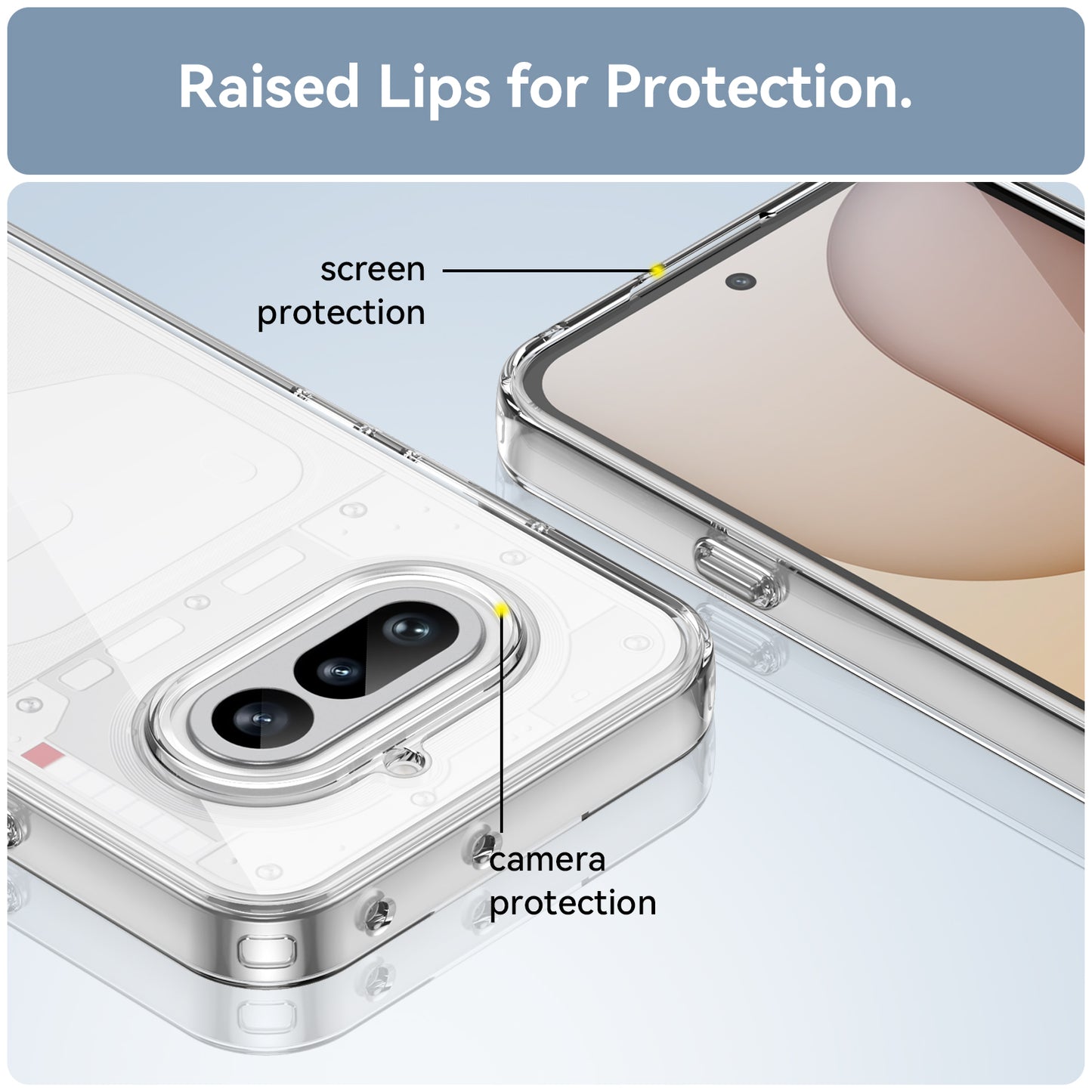 Nothing Phone (4a) Handyhülle – TPU-Acryl-Abdeckung mit gehärtetem Glas (große Linsenöffnung)