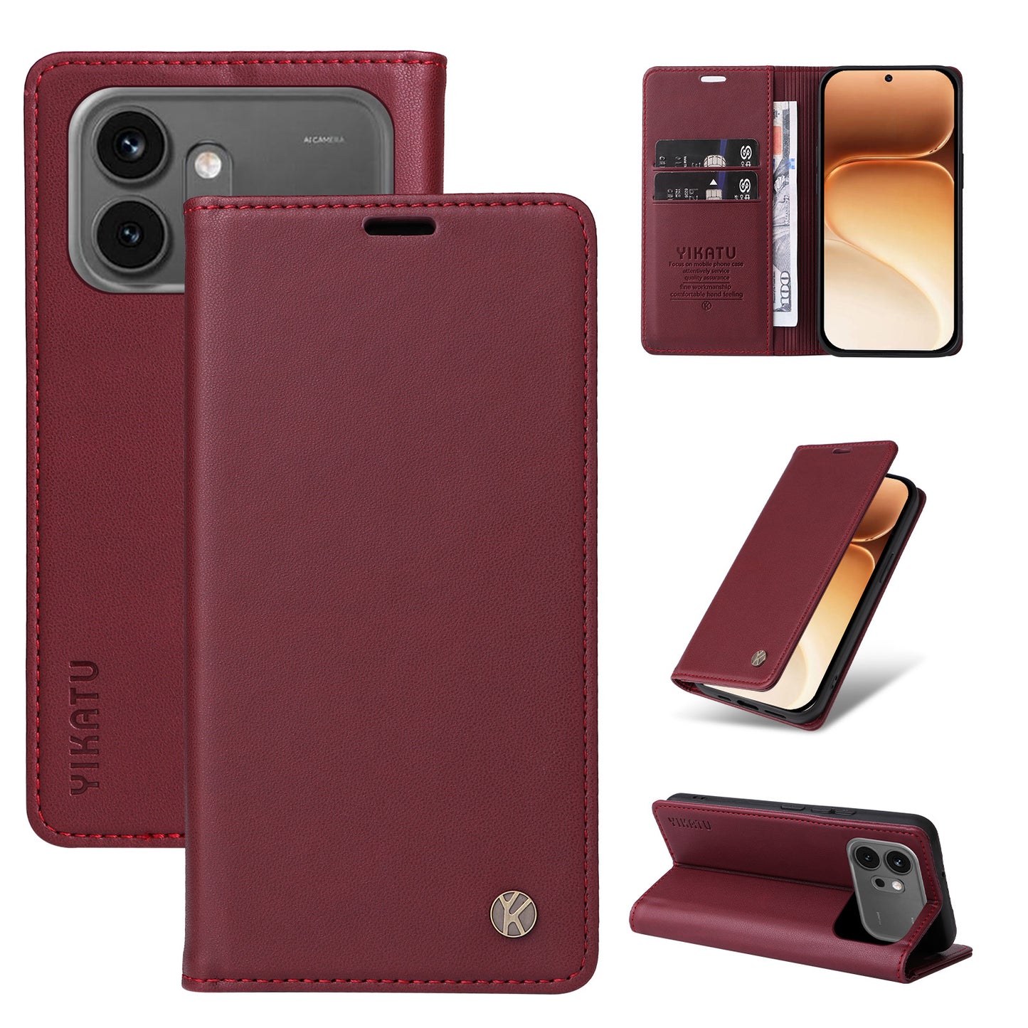 YIKATU for Honor 600 Pro 5G / Honor 600 5G YK-001 Phone Cases Magnetic Closure PU Leather Mobile Cover