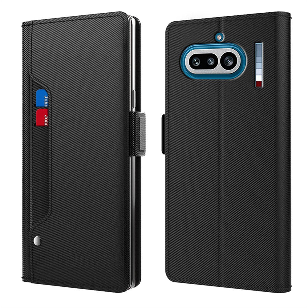 Nothing Phone (4a) Wallet-Handyhülle – Aus PU-Leder mit Ständer, Kartenhalter & Spiegel