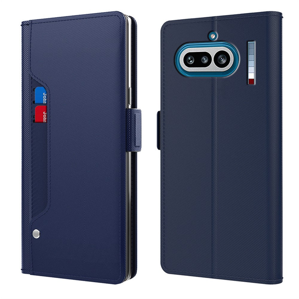 Nothing Phone (4a) Wallet-Handyhülle – Aus PU-Leder mit Ständer, Kartenhalter & Spiegel