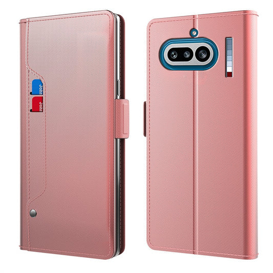 Nothing Phone (4a) Wallet-Handyhülle – Aus PU-Leder mit Ständer, Kartenhalter & Spiegel