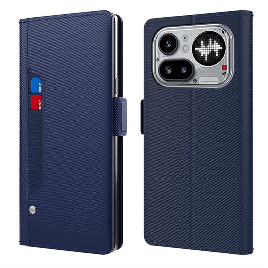 Nothing Phone (4a) Pro Wallet-Handyhülle – Aus PU-Leder mit Ständer, Kartenhalter & Spiegel