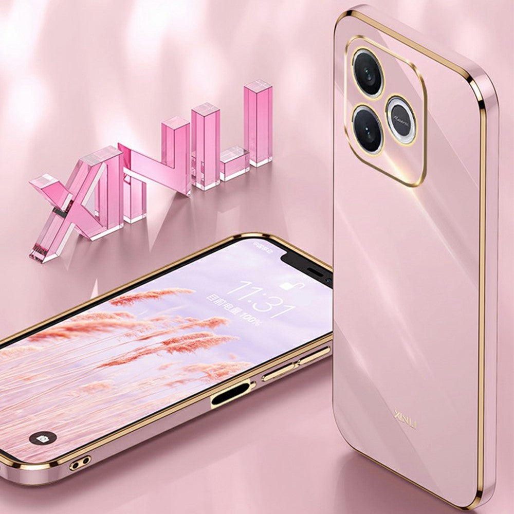 XINLI For Honor 600 Lite 5G Case TPU Phone Cover with Electroplating Frame