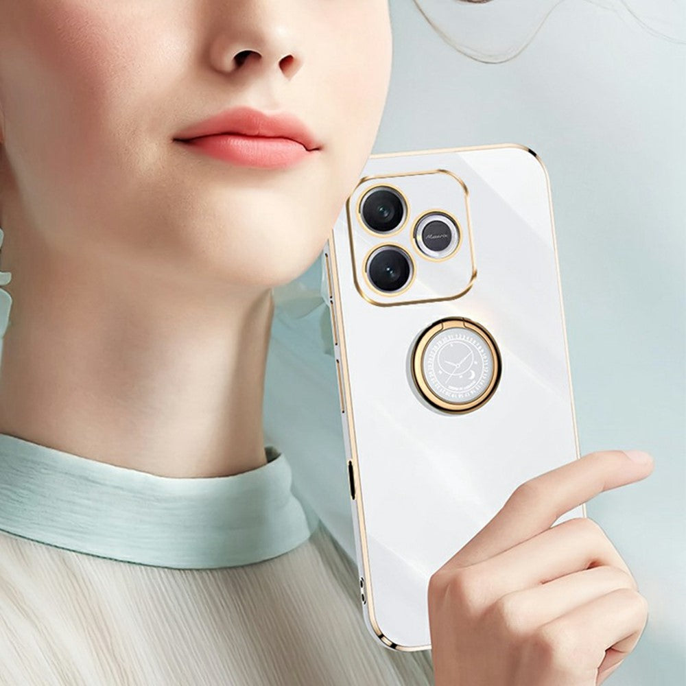 Honor 600 Lite 5G Handyhülle – Galvanisierte TPU-Rückseite, kratzfest, mit Ringständer