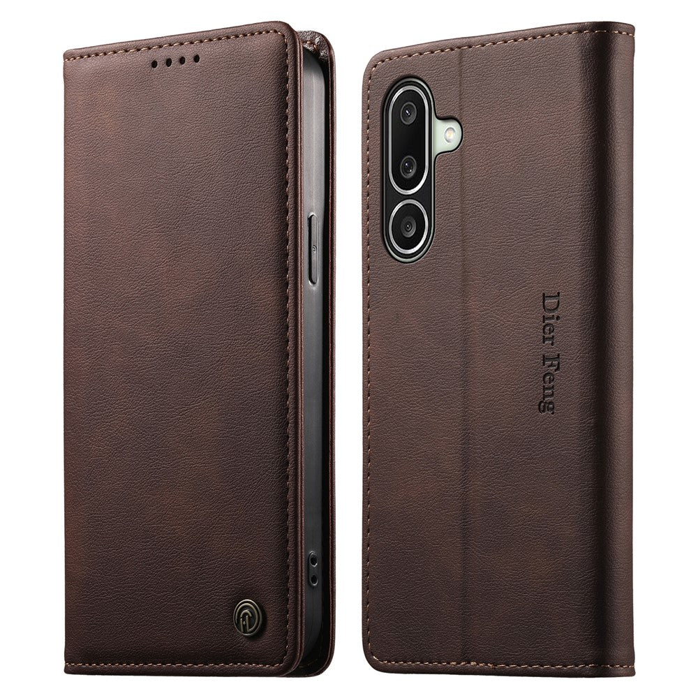 DIERFENG DF-019 for Samsung Galaxy A27 5G Leather Wallet Case Magnetic Flip Cover with Card Slots RFID Blocking