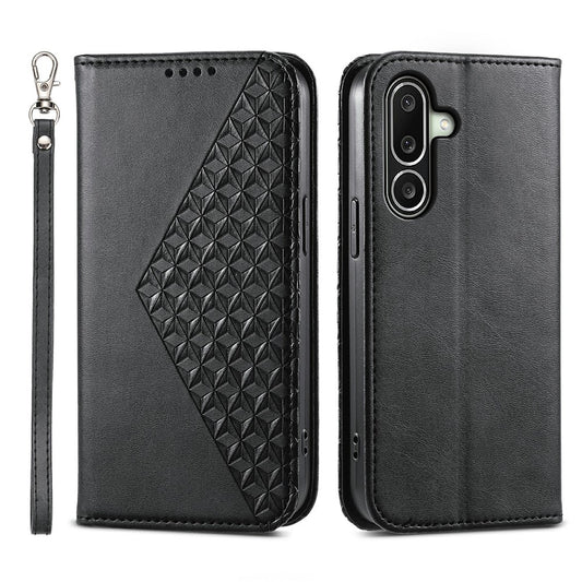 For Samsung Galaxy A27 5G Case Calf Texture PU Leather Wallet Phone Cover with Wrist Strap